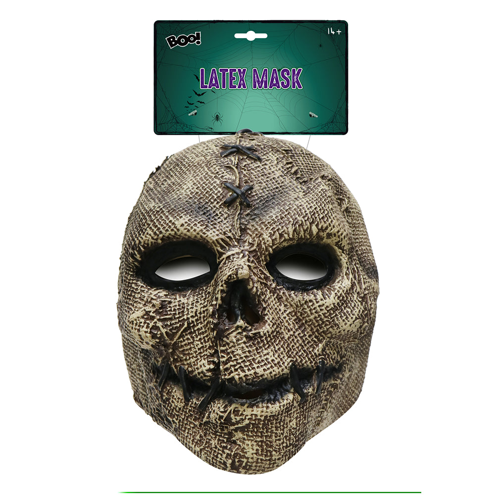 Boo! Scarecrow Jute Skull Full Head Mask | Adult