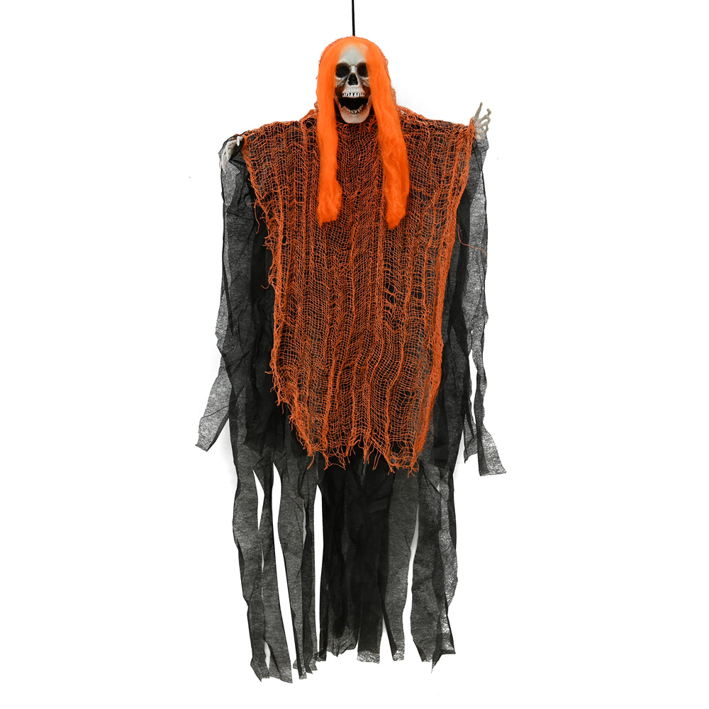 Boo! Hanging Reaper in Orange Costume | 110cm