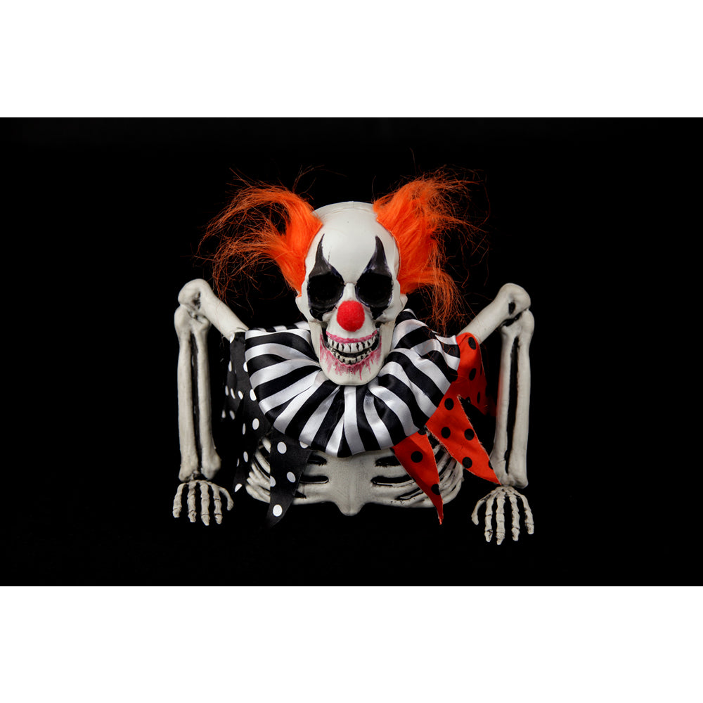 Boo! Animated Table Top Skeleton Clown Decoration | 25cm