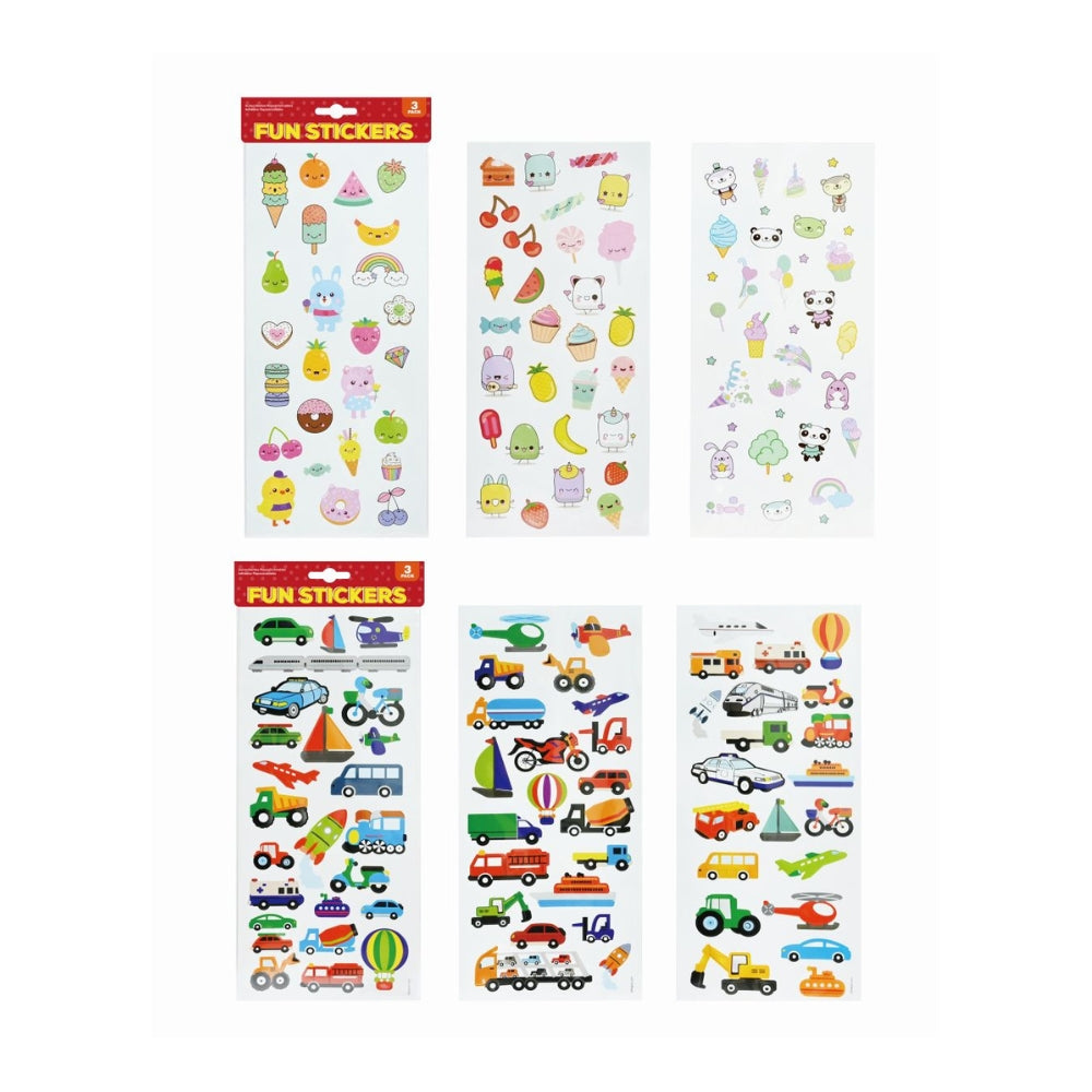 Fun Stickers Activity Stickers - 3 Sheets, 2 Assorted Designs