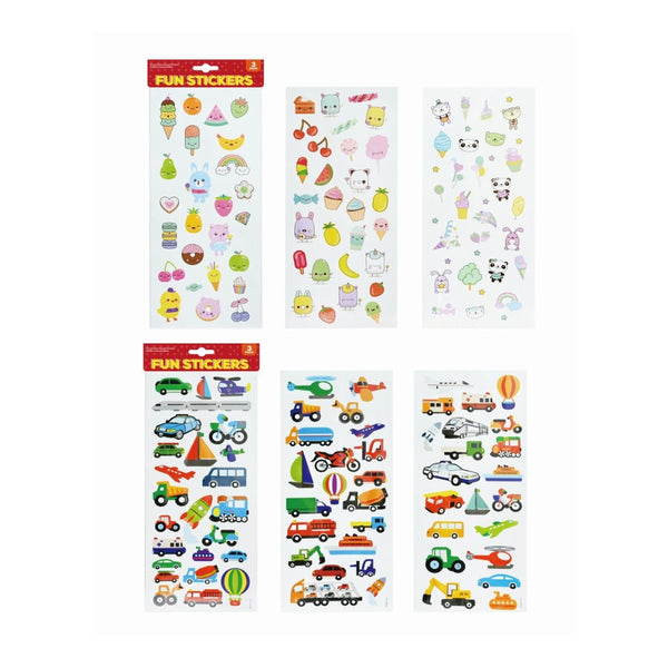 Fun Stickers Activity Stickers - 3 Sheets, 2 Assorted Designs