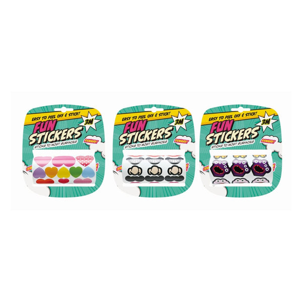 Stickers on a Roll Kids Craft Stickers - 3m, 3 Assorted Designs