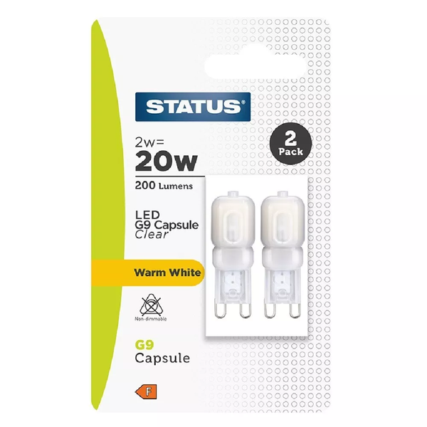Status 20W 200lm G9 Capsule LED Bulbs | Warm White Light | Pack of 2