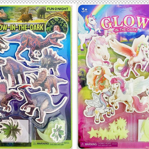 Glow In Dark Unicorn & Dinosaur - Fun & Novelty - 1 Pack