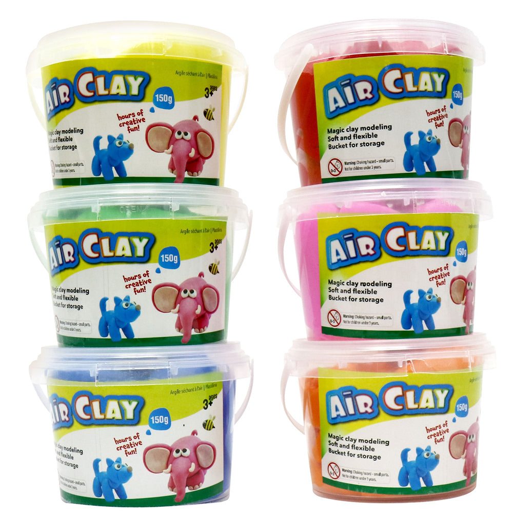 UBL Air Play Clay 6 Assorted | 150g Modelling Clay