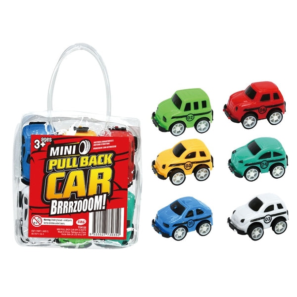 Mini Pull Back Car - 6 Pack - Mixed Colours