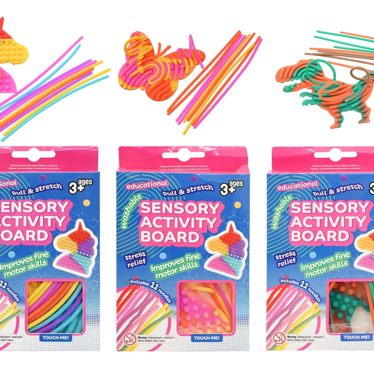 Silicone Sensory Activity Board - Assorted Designs - Set of 3