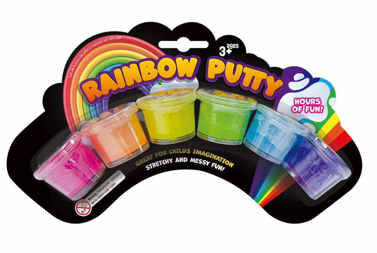 Rainbow Putty - 6 Mixed Colours - Pack of 6