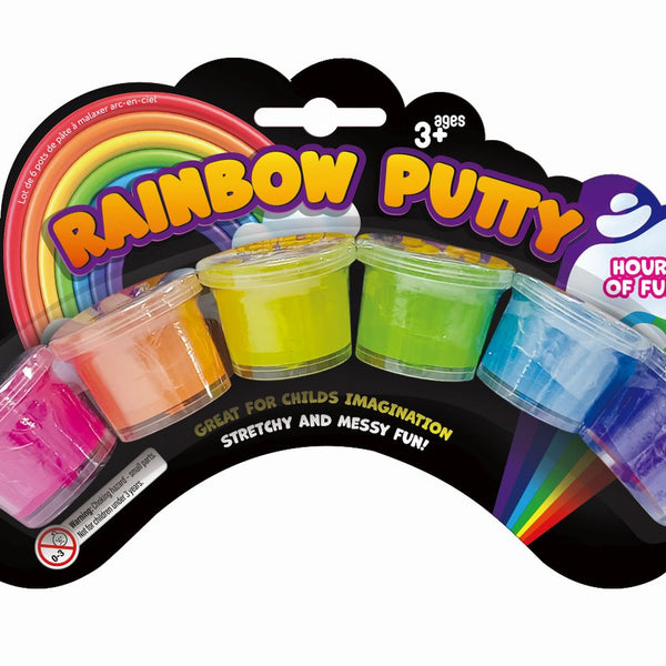 Rainbow Putty - 6 Mixed Colours - Pack of 6