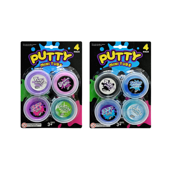 UBL 4 in 1 Mini Putty and Slime Tubs | Assorted Designs and Colours
