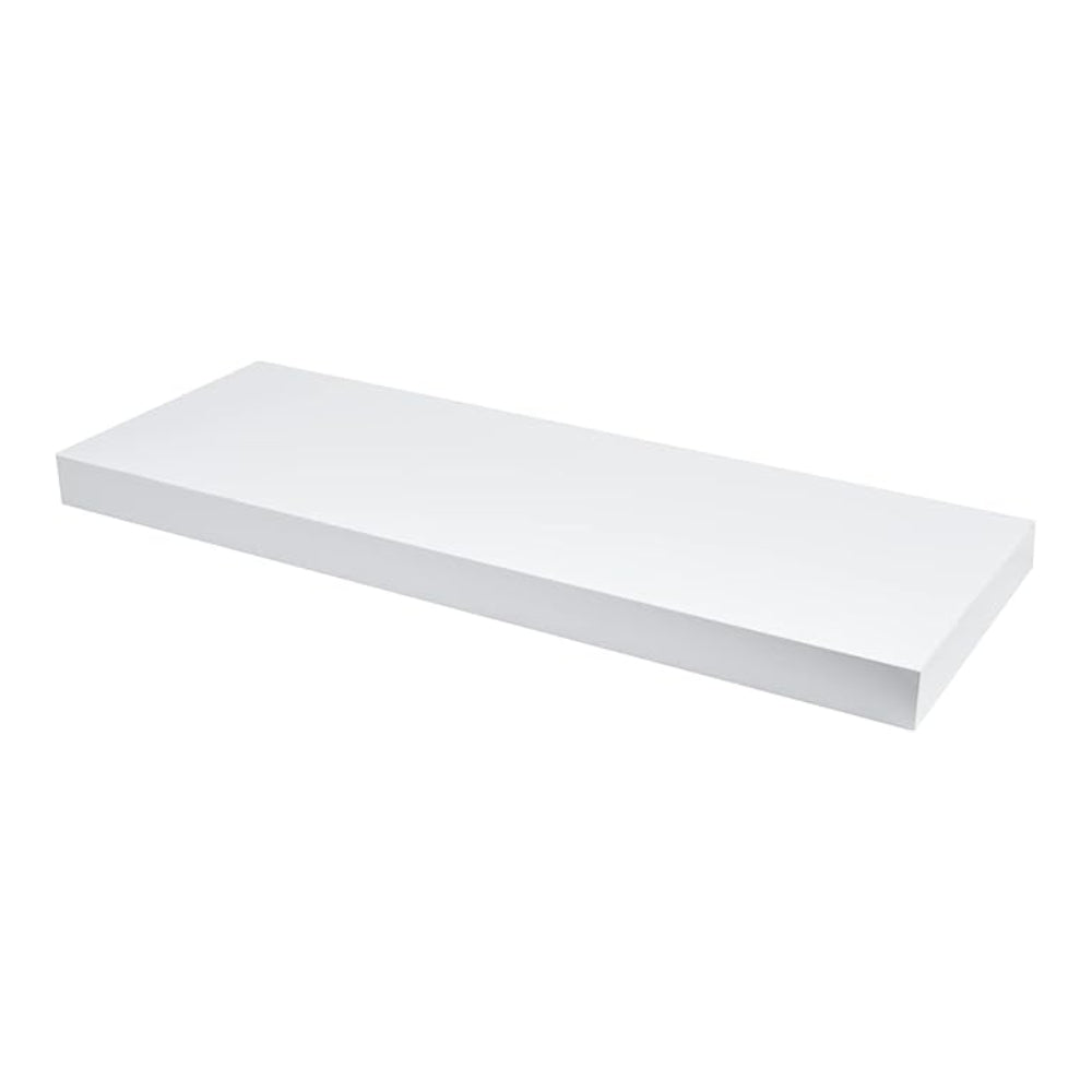 White Laminated Floating Wall Display Shelf | 80 x 24 x 3.8cm
