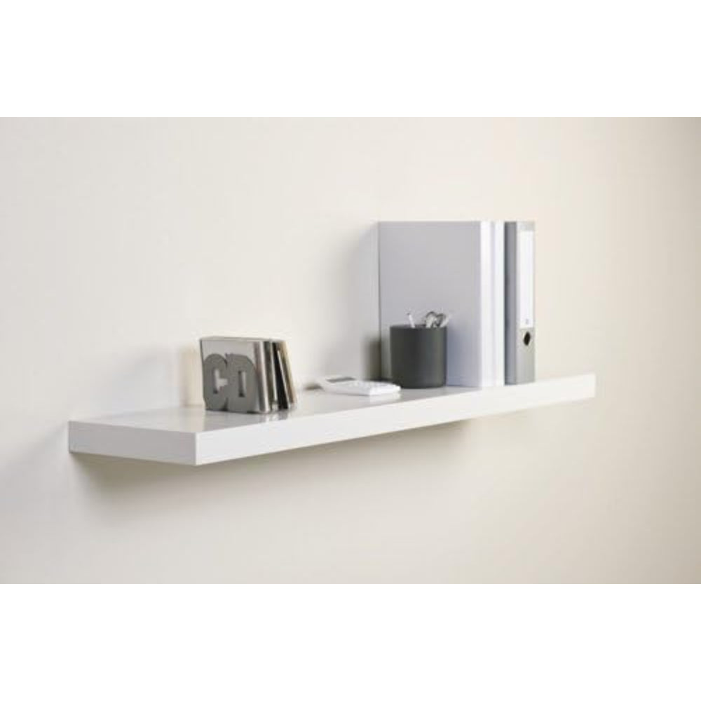 White Laminated Floating Wall Display Shelf | 80 x 24 x 3.8cm