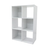 White 6 Cube Open Shelf Bookcase Storage Unit | 61 x 29 x 91cm