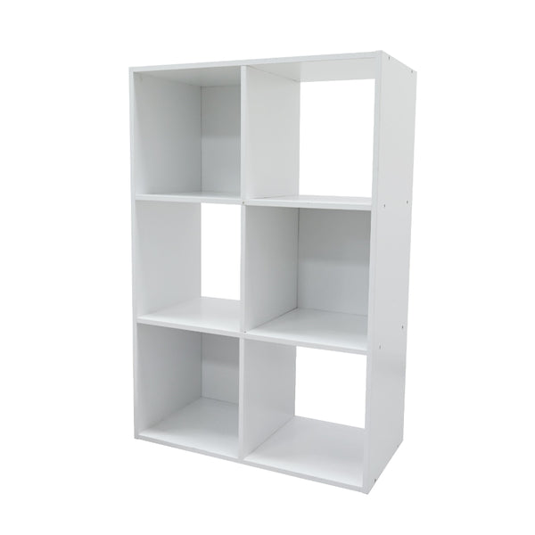 White 6 Cube Open Shelf Bookcase Storage Unit | 61 x 29 x 91cm
