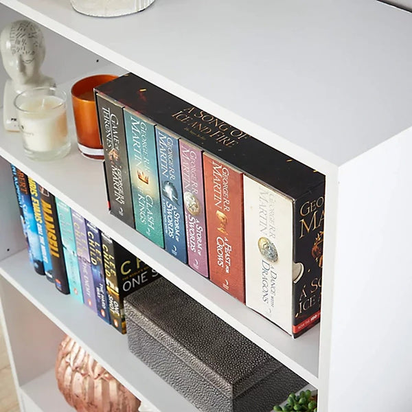 White 3 Tier Bookshelf Storage Unit | 42 x 29 x 79cm, Open Shelves