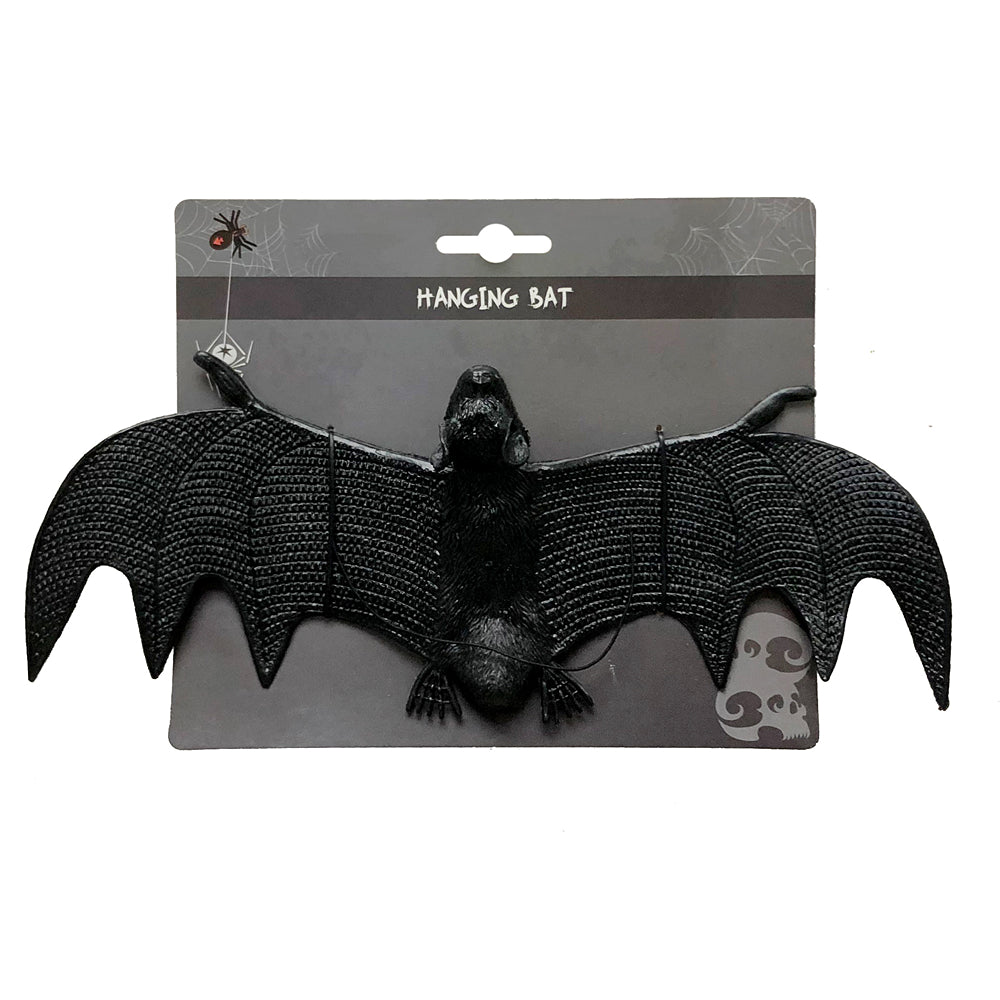 Halloween Hanging Bat Decoration | 29cm Black Spooky Party Prop