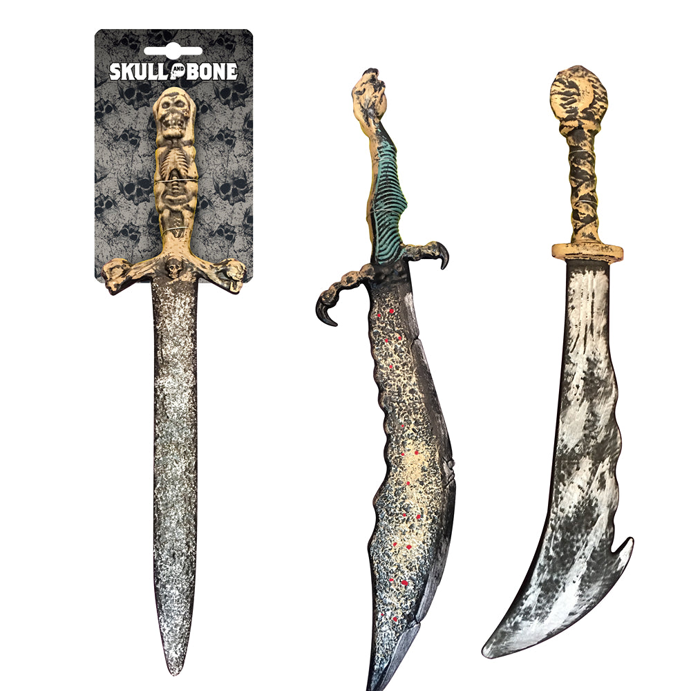 Boo! Skull &amp; Bone Sword Weapon with Design | Assorted