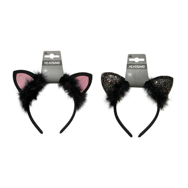 Halloween Glitter Cat Ears Headband | Assorted Colours