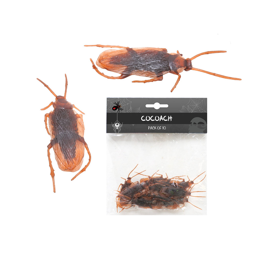 Boo! Realistic Cockroaches | Pack of 10