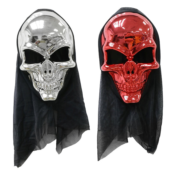 Halloween Skull Foiled Hooded Mask | 16.5 x 7 x 25.5cm, 73g