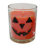 Jack-o'-Lantern Halloween Candle with Glass Holder | Orange Wax, 280g