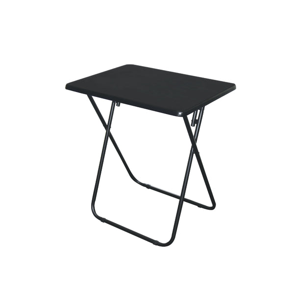 Black Folding Rectangular Utility Table | 48 x 38 x 65cm, Rounded Corners