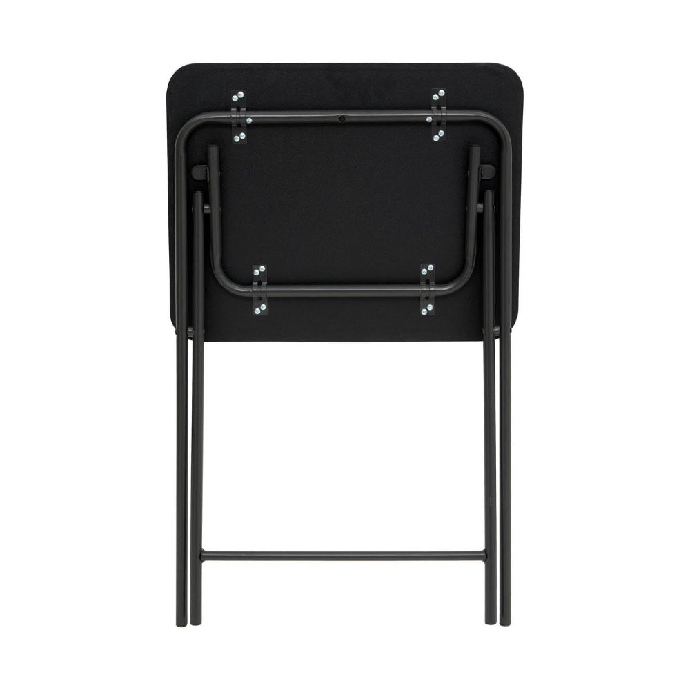 Black Folding Rectangular Utility Table | 48 x 38 x 65cm, Rounded Corners