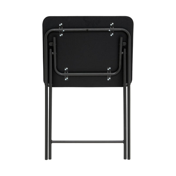 Black Folding Rectangular Utility Table | 48 x 38 x 65cm, Rounded Corners