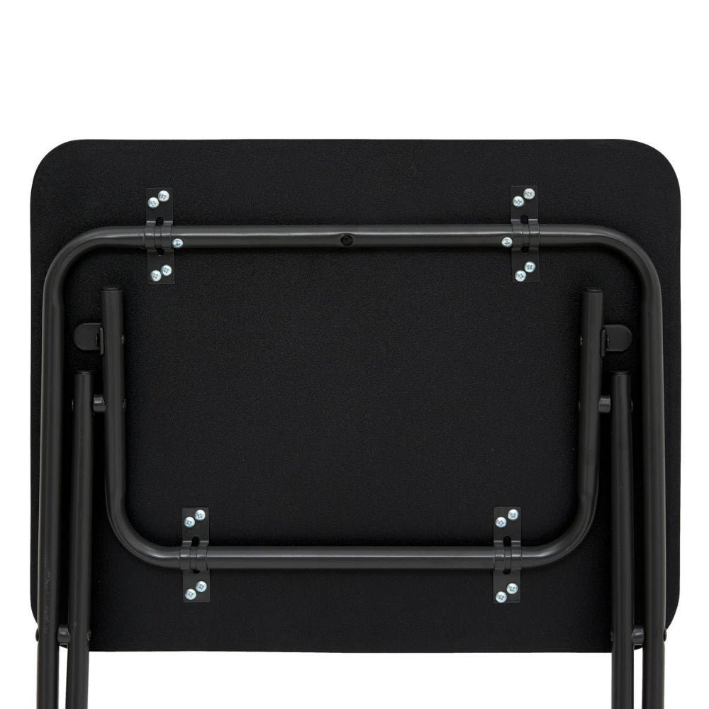 Black Folding Rectangular Utility Table | 48 x 38 x 65cm, Rounded Corners