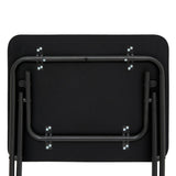 Black Folding Rectangular Utility Table | 48 x 38 x 65cm, Rounded Corners