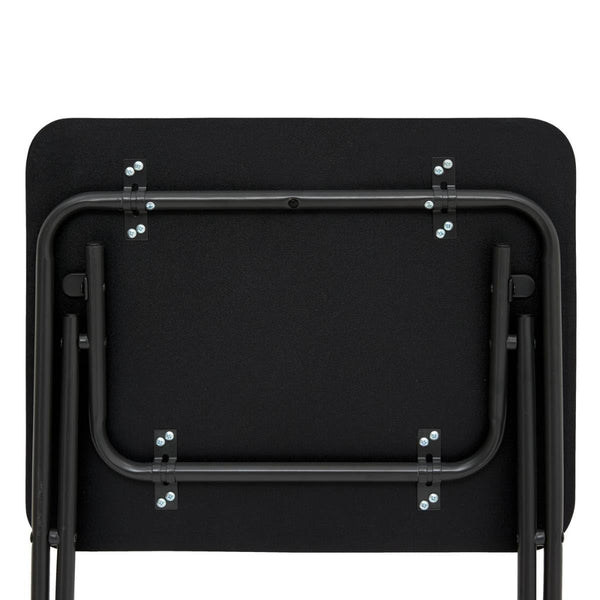Black Folding Rectangular Utility Table | 48 x 38 x 65cm, Rounded Corners