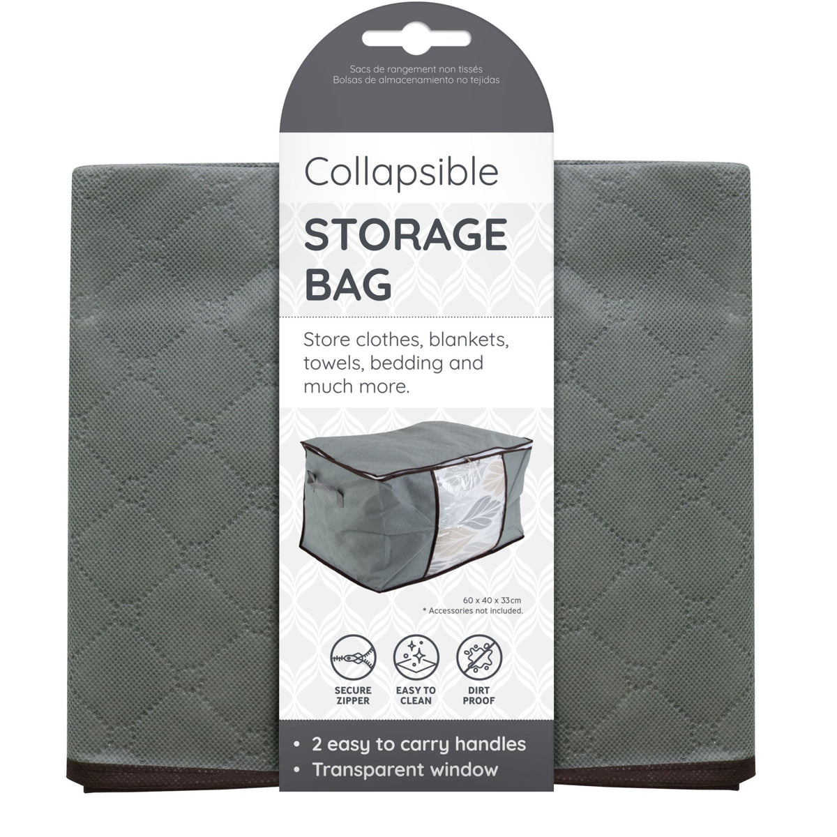 Non Woven Storage Bags - Grey - 2 Asst