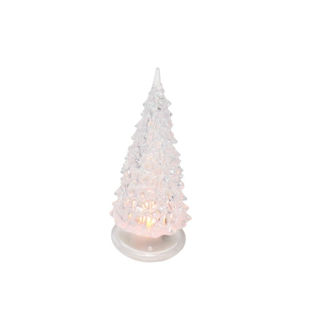 festive magic colour changing led crystal tree decoration - 14cm