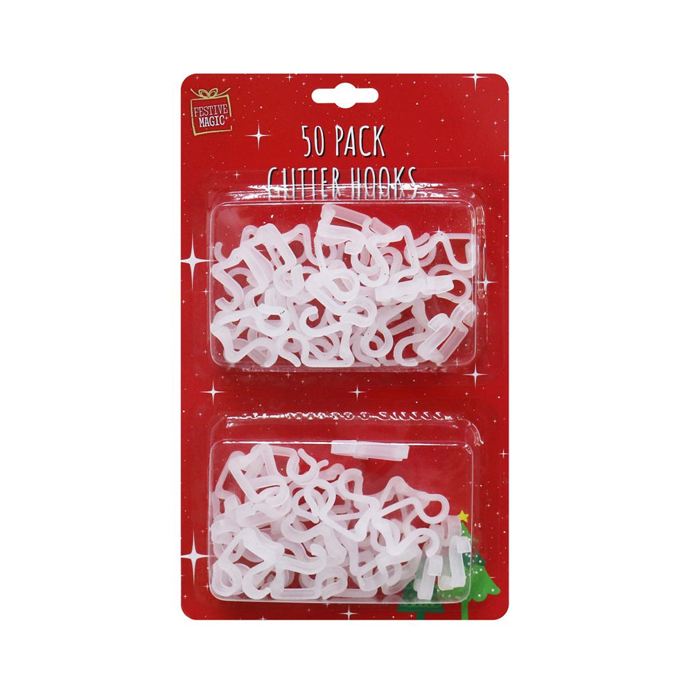 festive magic mini gutter light hooks - pack of 50