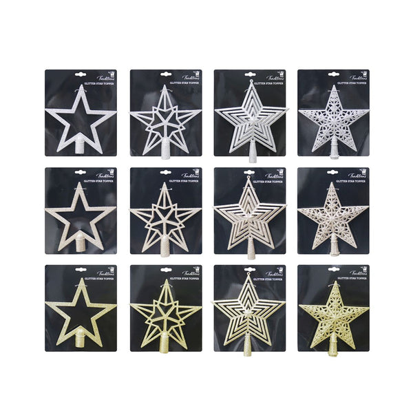 Tree Topper Star 20cm | Assorted Designs, 3 Colours