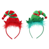 Festive Magic Christmas Elf Hat Headband - Assorted Red and Green Designs