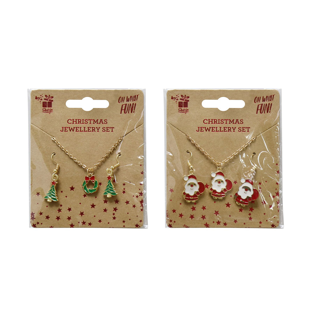 festive magic assorted christmas earring and necklace set