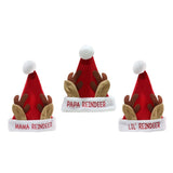 Festive Magic Family Reindeer Embroidered Christmas Hats - Assorted Designs
