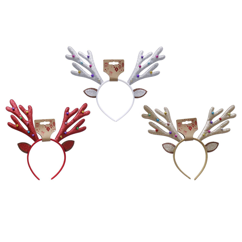 Glitter Antler Headband | Multicolour Nutbells, Assorted Designs