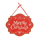 Festive Magic Merry Christmas Metal Hanging Plaque - Red and Cream, 40 x 33cm
