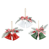 Festive Magic Twin Bells Gingham Bow Christmas Hanger - Assorted Colours