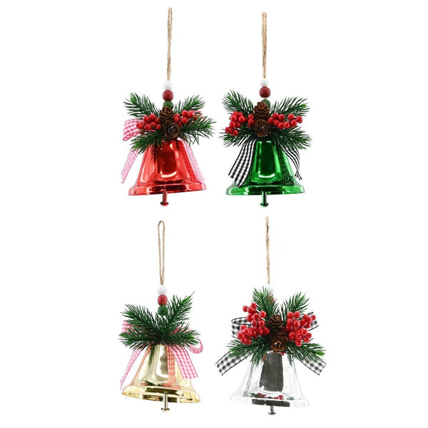 Festive Magic Shiny Christmas Bell Ornament - 20cm, Assorted Colours and Designs