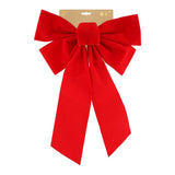 Festive Magic Oversized Double Bow Christmas Decoration - Red, Velvet Effect