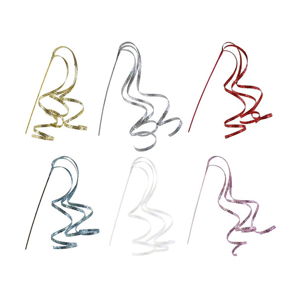Festive Magic Metallic Spiral Christmas Pick - 130cm, Assorted Colours