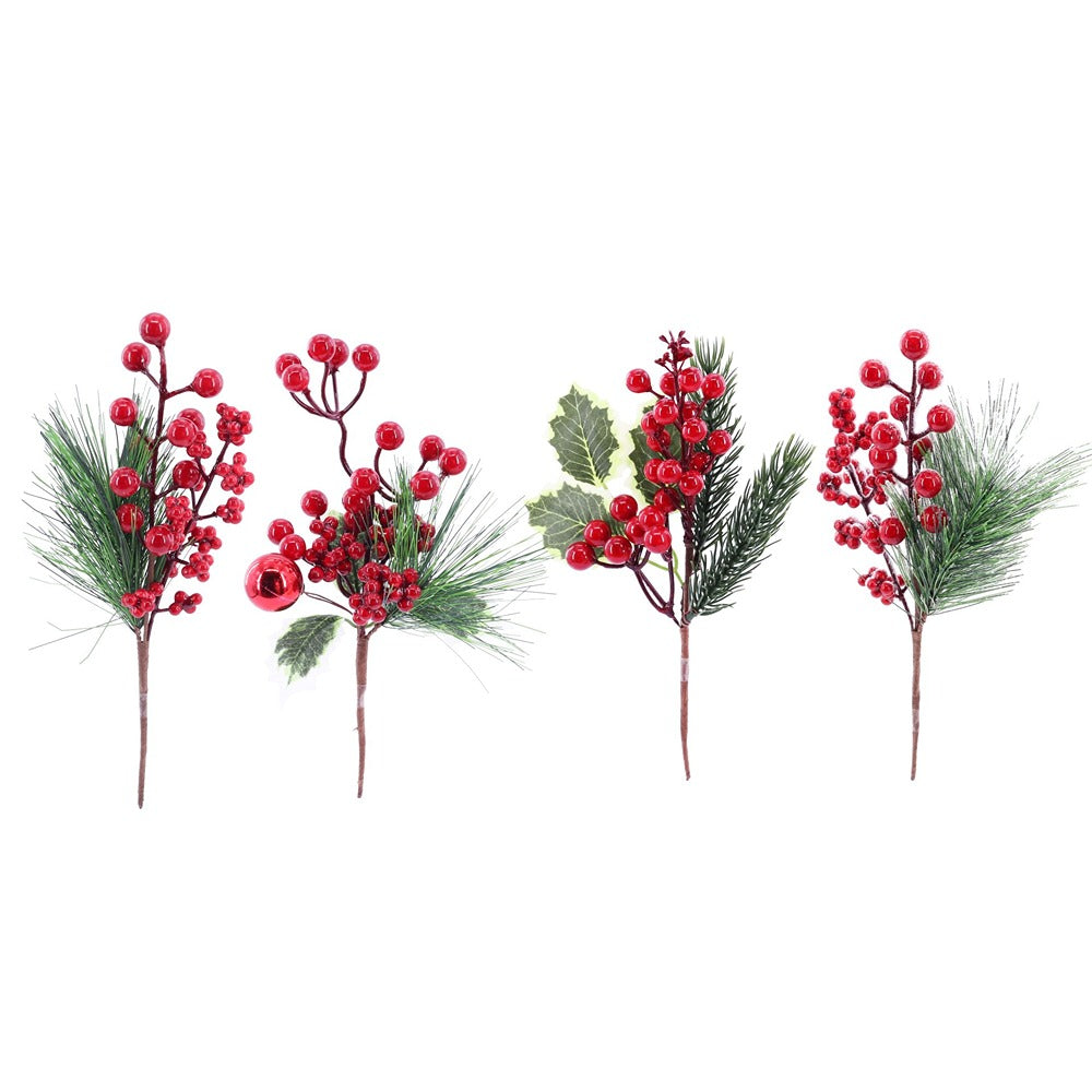 Festive Magic Pine and Berry Christmas Decoration Pick - 24cm, Assorted Designs