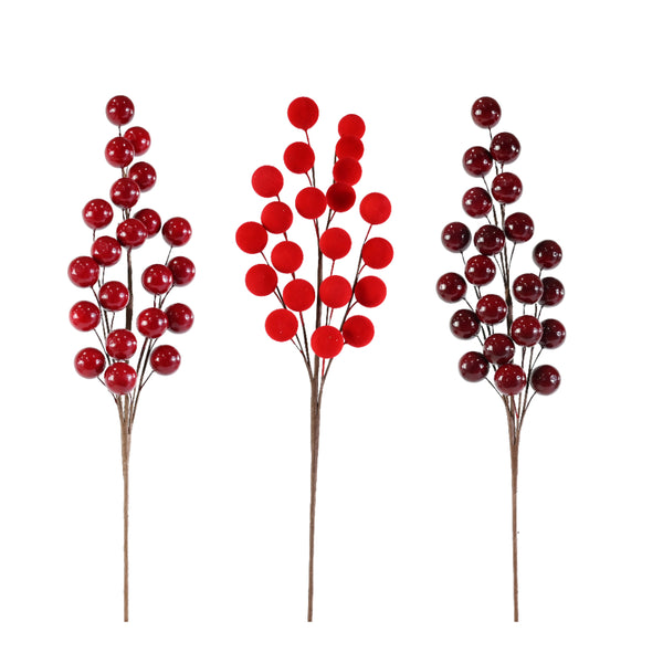 Festive Magic Jumbo Christmas Berry Spray - 65cm, Assorted Colours