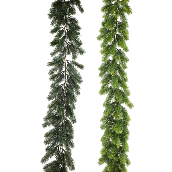 Festive Magic Artificial Pine Christmas Garland - 190cm, Assorted Colours