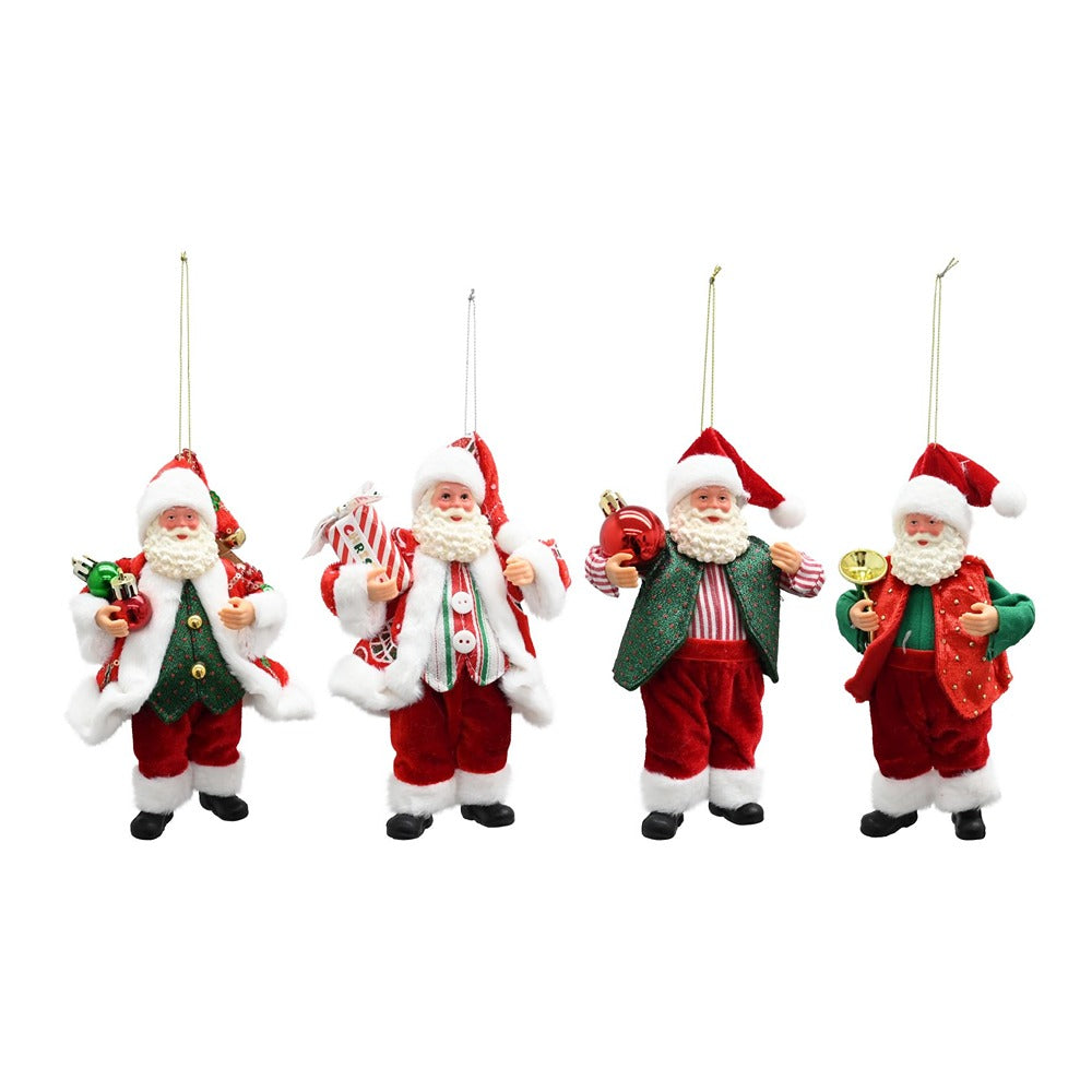 Festive Magic Collectible Santa Claus Hanging Figurine - 18cm, Assorted Designs