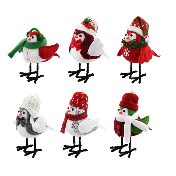 Festive Magic Dressed Christmas Bird Ornament - Assorted Colours and Designs