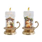 Festive Magic Nativity Glitter Swirl Candle Holder - Assorted Designs, Timer